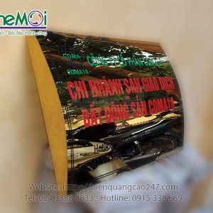 Biển công ty inox gương vàng uốn cong 20-72c