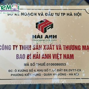 Biển công ty mica nhũ đồng 01a
