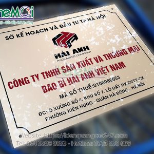 Biển công ty mica nhũ đồng 01d