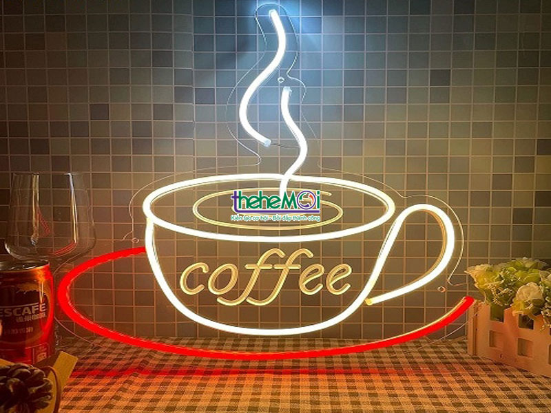 biển cafe led uốn