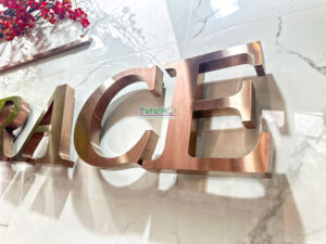 Chữ Inox Xước Hồng